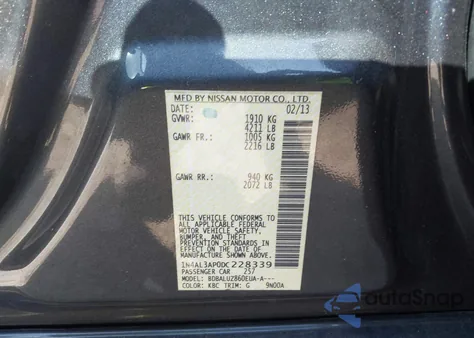 2013 Nissan Altima 2.5 Sv from USA, damaged, VIN 1N4AL3AP0DC228339